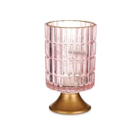Farol LED Pie Metal Rosa Giftdecor 10.7x18x10.7 cm, Vidrio, Oro, 12 LED (6 Unidades) Farol LED Pie Metal Rosa Giftdecor 10.7x18x10.7 cm, Vidrio, Oro, 12 LED (6 Unidades)