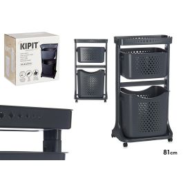 Kipit Ropero Plástico 2 Alturas con Ruedas Color Antracita 18 x 81.5 x 43.5 cm Precio: 25.7900005. SKU: S3610959