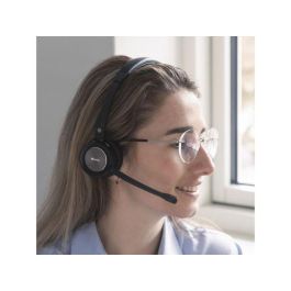 Sandberg Wireless Office Headset Pro+ Auriculares Estéreo Inalámbricos para PC y Móvil, Dual Connect, con Base de Carga y LED Ocupado