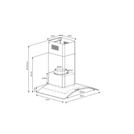 Continental Edison Decorative Hood - L60 cm - vidrio de acero inoxidable