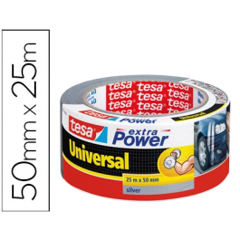 Tesa Cinta Adhesiva Americana Extra Power 25 mt x 50 mm Resistente y Universal Color Plata para Reparaciones y Hogar Precio: 9.5900002. SKU: B157TQDJE6