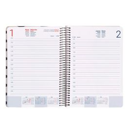 Agenda Espiral Liderpapel Classic A5 2025 Dia Pagina Color Blanco Y Negro Papel 70 gr