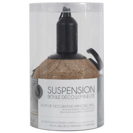 Home Deco Factory Bola Led Colgar Beige Diámetro 15 cm Luz Cálida Pilas AAA