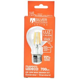 Bombilla LED Esférica Silver Electronics 1980627 E27 6W 3000K A++ (Luz Cálida)