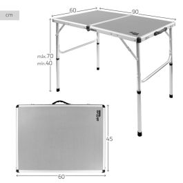 Mesa Plegable Aktive Camping Gris 90 x 70 x 60 cm (2 Unidades)