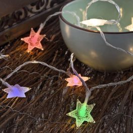Decorative Lightning Guirnalda a pilas fija 10 leds multicolor, 1.3m, IP20, cable transparente