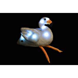 DKD Home Decor Peluche Flamenco LED Poliéster Blanco Rosa 25x27x34 cm (2 Unidades)