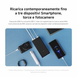 Xiaomi PB3018ZM Powerbank 30000mAh 18W Negra, Carga Rápida para 3 Dispositivos (USB-A/USB-C), hasta 10 Días de Autonomía