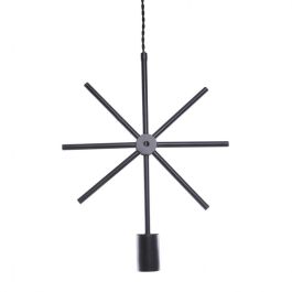 Lámpara Colgante Elise de Hierro Negro E27, Estilo Retro Vintage, Cable Regulable en Altura JD3975-01 BK