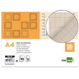 Papel Dibujo Liderpapel 210x297 mm 80 gr-M2 Milimetrado Pack De 10 Hojas 12 unidades