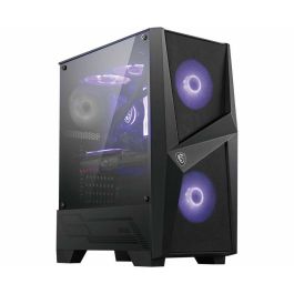 MSI MAG Forge 100M Midi Tower Negro Transparente con Iluminación Púrpura y Panel de Vidrio Templado para PC Gaming