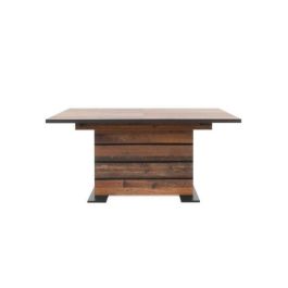 Mesa de comedor extensible - Woody Old Style y negro - L 160-200 x P 90 x H 75 cm - MANHATTAN