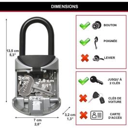 MASTER LOCK Mini Caja de seguridad para llaves [Formato XS] [con asa] - 5406EURD