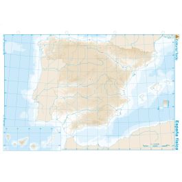 Mapa Mudo B-N Din A4 España Fisico 100 unidades