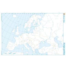 Mapa Mudo B-N Din A4 Europa Politico 100 unidades