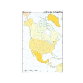 Mapa Mudo Color Din A4 America Del Norte Politico 100 unidades