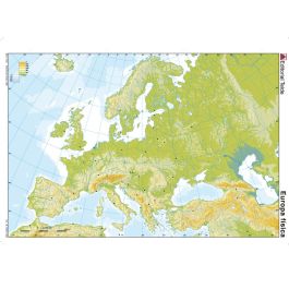 Mapa Mudo Color Din A4 Europa Fisico 100 unidades