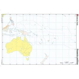 Mapa Mudo Color Din A4 Oceania Politico 100 unidades