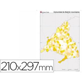 Mapa Mudo Color Din A4 Comunidad De Madrid Politico 100 unidades