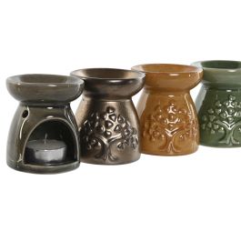 Quemador Cottage DKD Home Decor Verde Mostaza 7 x 8 x 7 cm Set de 3 (12 Unidades)