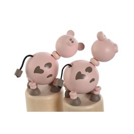 DKD Home Decor Juguete Animales Madera con Movimiento Bicolor Blanco Negro 12 Unidades 10x5.5x9 cm