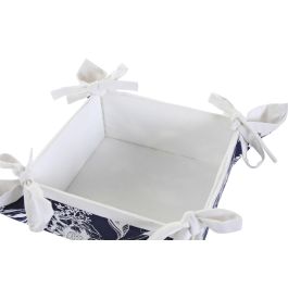 Cesta Tradicional DKD Home Decor Azul Marino Blanco 34 x 8 x 34 cm (12 Unidades)