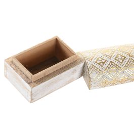 Joyero Arabe DKD Home Decor Dorado Blanco Rozado 5.3 x 5.3 x 7.5 cm (12 Unidades)