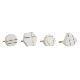 Pomo Moderno DKD Home Decor Blanco Dorado 6 x 4 x 4 cm (12 Unidades) Precio: 22.94999982. SKU: B1DWZHVRQZ