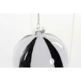 Bola Decoracion Navidad Moderna DKD Home Decor Negro Blanco 10 x 10 cm (12 Unidades)
