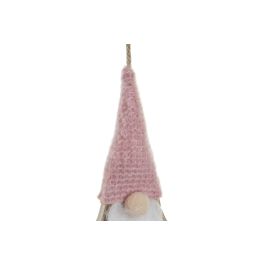 Decoracion Colgante Navidad Fantasia DKD Home Decor Rosa 2 x 20 x 16 cm (12 Unidades)