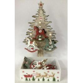 Decoracion Colgante Navidad Fantasia DKD Home Decor Rojo Verde 12 x 32 x 17.5 cm (12 Unidades)