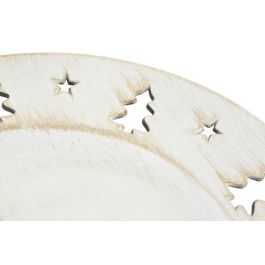 Centro Mesa Navidad Alpina DKD Home Decor Blanco Dorado 33 x 2 x 33 cm (12 Unidades)