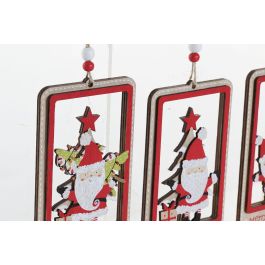 Decoracion Colgante Navidad Tradicional DKD Home Decor Rojo Natural 0.5 x 13 x 8 cm (12 Unidades)