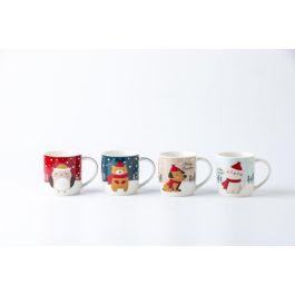 Mug Navidad Tradicional DKD Home Decor Multicolor Verde 8.5 x 9.5 x 12.5 cm (12 Unidades) Precio: 30.2016. SKU: B1GTJLQJYV