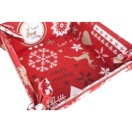 Cesta Navidad Tradicional DKD Home Decor Rojo Blanco 34 x 6 x 34 cm (12 Unidades)