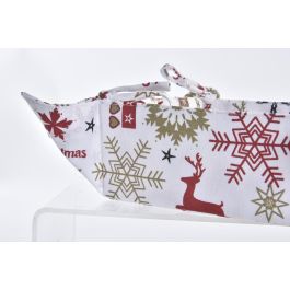 Cesta Navidad Tradicional DKD Home Decor Rojo Blanco 34 x 6 x 34 cm (12 Unidades)