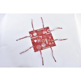 Cesta Navidad Tradicional DKD Home Decor Rojo Blanco 34 x 6 x 34 cm (12 Unidades)