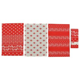 Paño Navidad Tradicional DKD Home Decor Rojo Blanco 40 x 0.5 x 60 cm Set de 3 (12 Unidades)