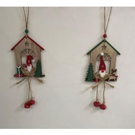 Decoracion Colgante Navidad Tradicional DKD Home Decor Rojo Natural 1 x 22 x 9.5 cm (12 Unidades)