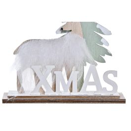 Decoracion Navidad Alpina DKD Home Decor Blanco Beige 4.5 x 16 x 15.6 cm (12 Unidades)