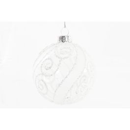 Decoracion Colgante Navidad Tradicional DKD Home Decor Blanco Transparente 8 x 8 x 8 cm (12 Unidades)