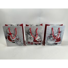 Bolsa Navidad Tradicional DKD Home Decor Rojo Blanco 10 x 23 x 18 cm (12 Unidades)