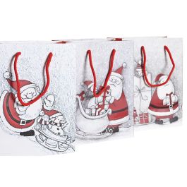 Bolsa Navidad Tradicional DKD Home Decor Rojo Blanco 13 x 32 x 26 cm (12 Unidades)