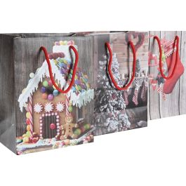 Bolsa Navidad Alpina DKD Home Decor Natural Multicolor 13 x 32 x 26 cm (12 Unidades)
