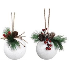 Bola Decoracion Navidad Tradicional DKD Home Decor Blanco Verde 8 x 13 x 12 cm (12 Unidades) Precio: 17.95000031. SKU: B1GGDA9RVD