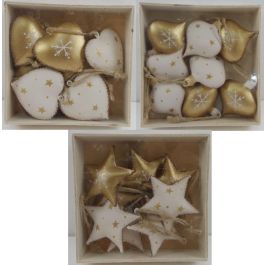 Decoracion Colgante Navidad Moderna DKD Home Decor Dorado Blanco 10 x 3 x 10 cm Set de 8 (12 Unidades) Precio: 103.99000029. SKU: B16GZMHQEB