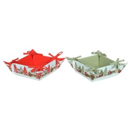 Cesta Navidad Tradicional DKD Home Decor Rojo Verde 30 x 8 x 30 cm (12 Unidades) Precio: 45.95000047. SKU: B1EY4XF9FQ