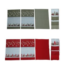Paño Navidad Tradicional DKD Home Decor Blanco Rojo 0.2 x 40 x 60 cm Set de 3 (12 Unidades)