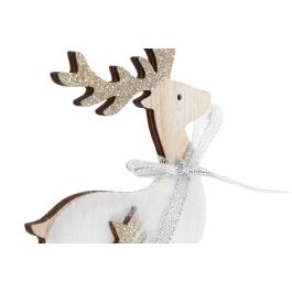 Decoracion Colgante Navidad Alpina DKD Home Decor Blanco Dorado 0.5 x 14 x 13 cm (12 Unidades)