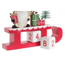 Calendario Navidad Tradicional DKD Home Decor Rojo Natural 2 x 17.5 x 15 cm (12 Unidades)